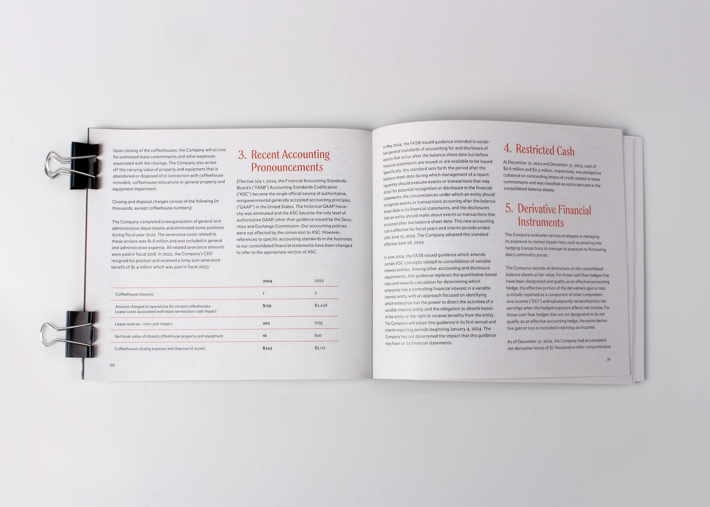 investor report laying open with an image and some text